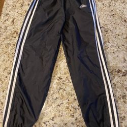 Adidas Youth XL Track Pants – Black with White Stripes