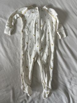 Pehr 0-3 Month Two-Way Zip Cotton Footed Baby Pajamas