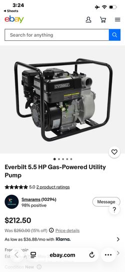 Everbilt 5.5 HP Gas-Powered Utility Pump