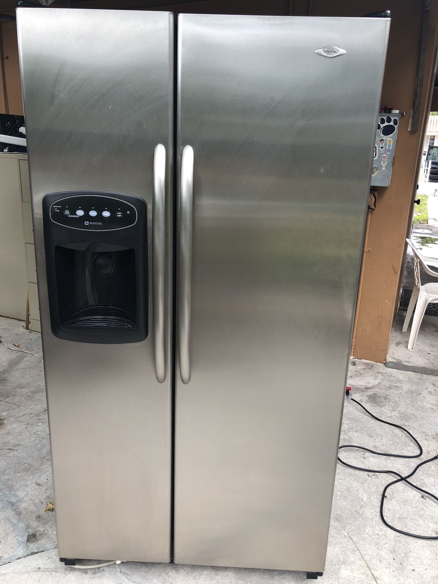 Maytag nevera Refrigerator refrigerador fridge stainless steel side by side 36x69x33 good condition