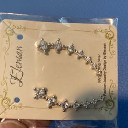 CZ Stud Earrings 925 Sterling Silver 18K Gold Plated Round Cubic Zirconia Hypoallergenic Set