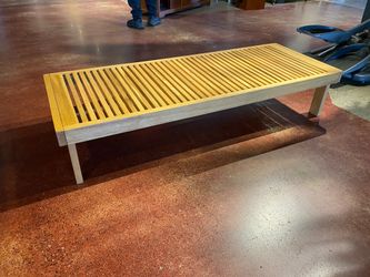 Slatted Foldable Wood Bench