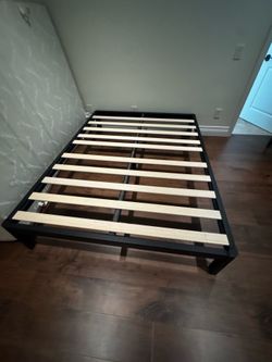 Like New Queen Metal Platform Bed Frame – Heavy Duty | No Box Spring Needed!