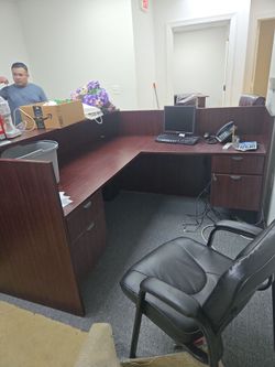 L-Shaped Office Desk with Drawers