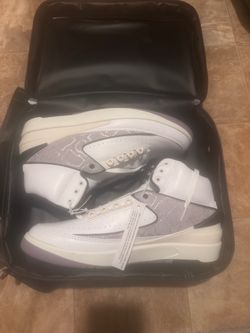 Air Jordan 2 White Purple High-Top Sneakers