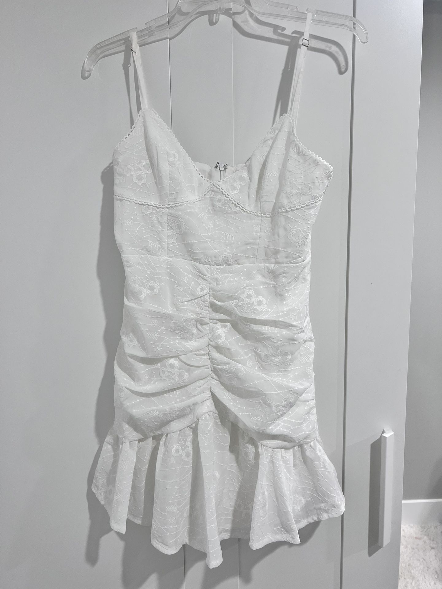 Selifie Leslie Embroidered Mini Dress White