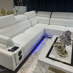 New LED White Sectional 116x116 K Furniture And More 