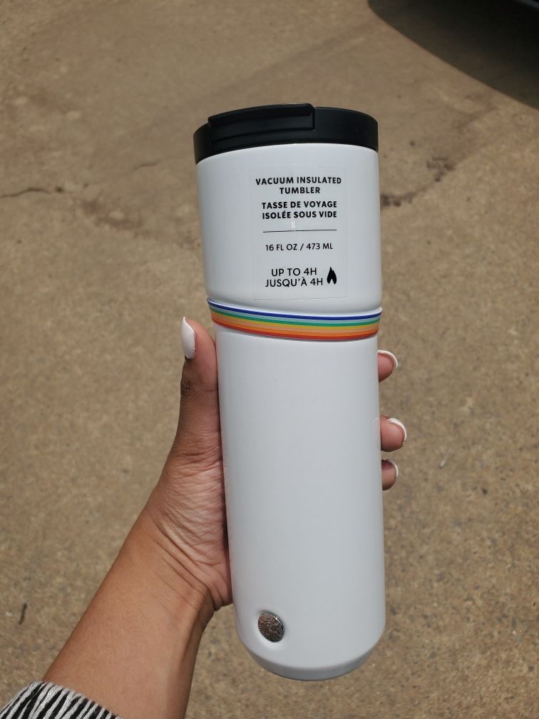 *NEW* Starbucks 2020 PRIDE Rainbow Insulated Vacuum Hot Cup Tumbler 16oz.