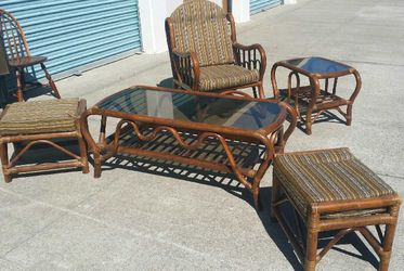 Vintage rattan furniture set $450