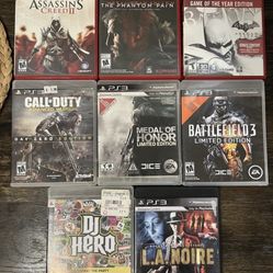 Bundle Lot Of 8 PlayStation 3 PS3 Video Games Call Of Duty Battlefield Dj Hero 