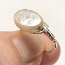 Natural Mother Of Pearl Ring 