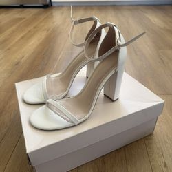 White Dress Heels / Sandals – Size 9 (Like New) 