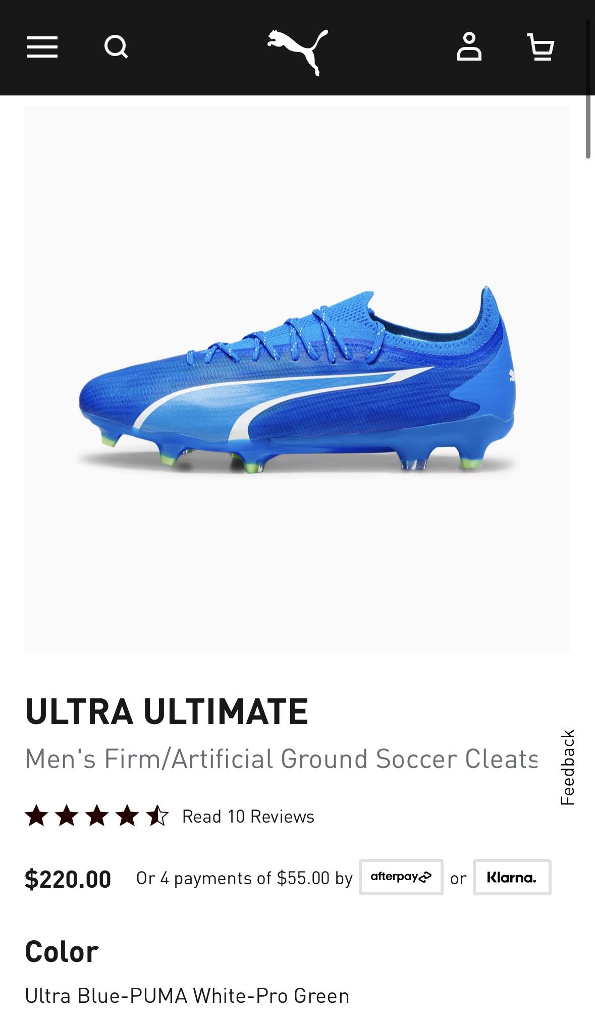 Puma Ultra Ultimate FG/AG(Brand new) 10.5 men’s