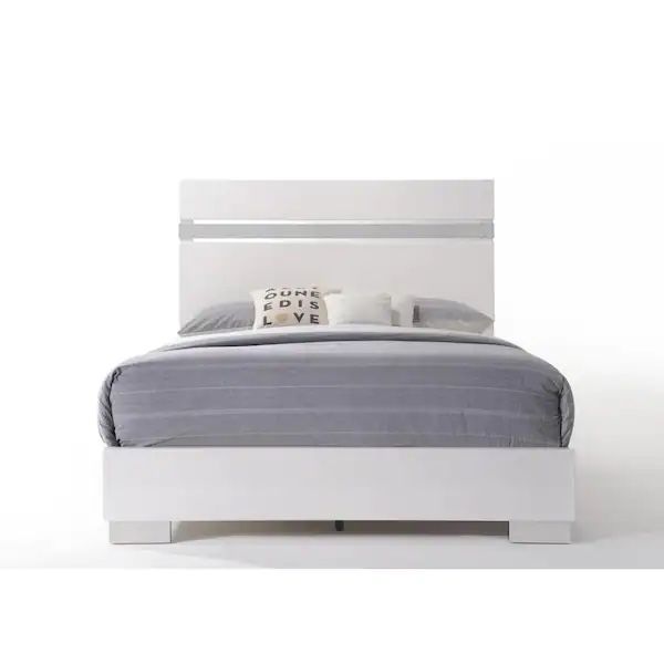 HIGH GLOSS WHITE FINISH LIGHT GRAY PANEL FRAME CAMA