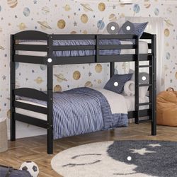 Twin Over Twin Black Bunk Bed – Great Condition
