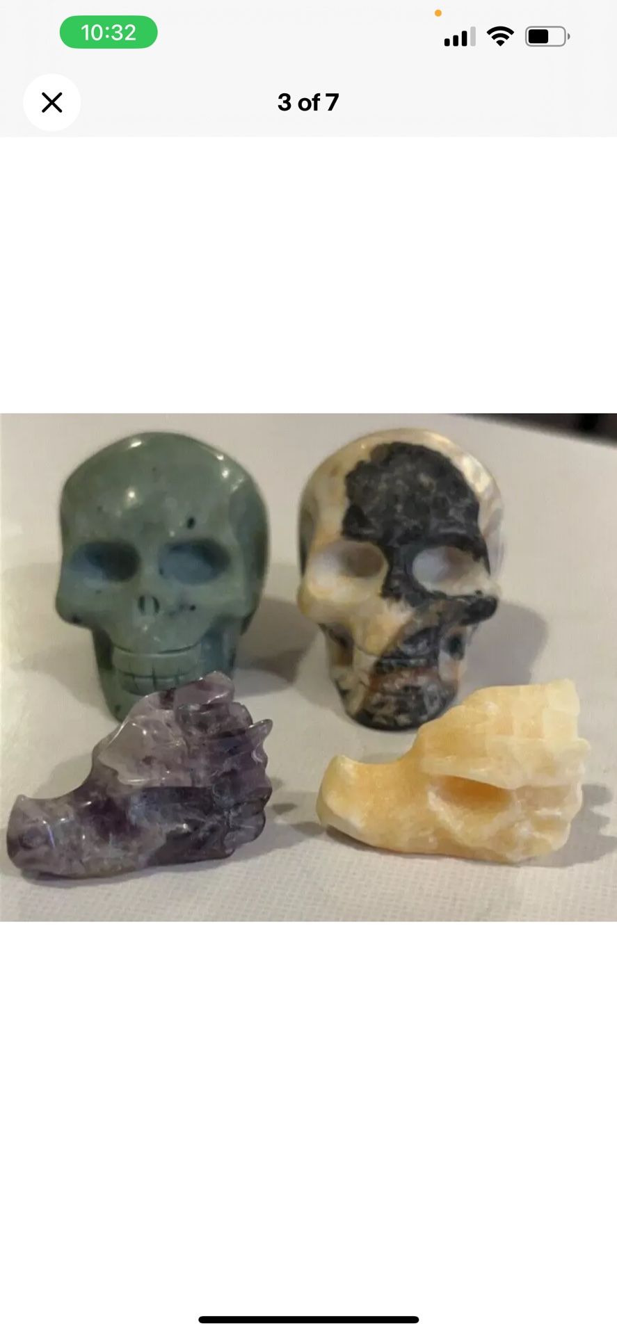 Skull Head package Deal! Septarian Skull, Green Jade 113g 1.4×1.5in