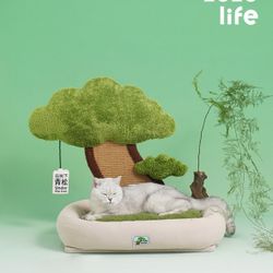 Cat Scratching Post with Bed 