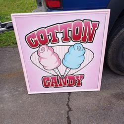 Cotton Candy Aluminum Signs, Total Of 3 Signs