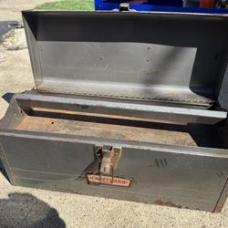 Vintage Sears Craftsman Gray Metal Toolbox With Tool Tray 18"x8"x7- used condition