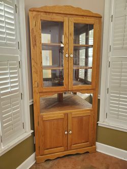 Corner Wood Display Cabinet