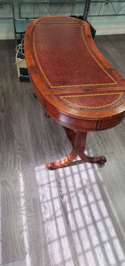 Antique leather top desk