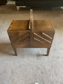 Antique MidCentury Norwegian Sewing Caddy *Authentic*
