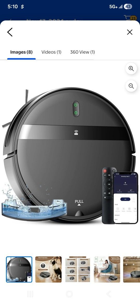 ROBOEVO Robot Vacuum Cleaner G20 Vacuum and Mop Combo for Pet Hair Hard Floor, Wifi/Alexa Control
