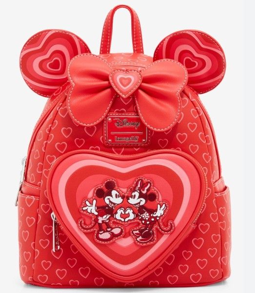 Loungefly Minnie Mouse Red Heart Logo Exclusive New With Tags
