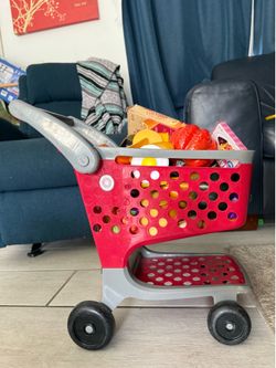 Target shopping cart with foods