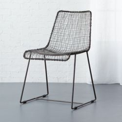 1 CB2 Reed Chairs with gray cushion $50