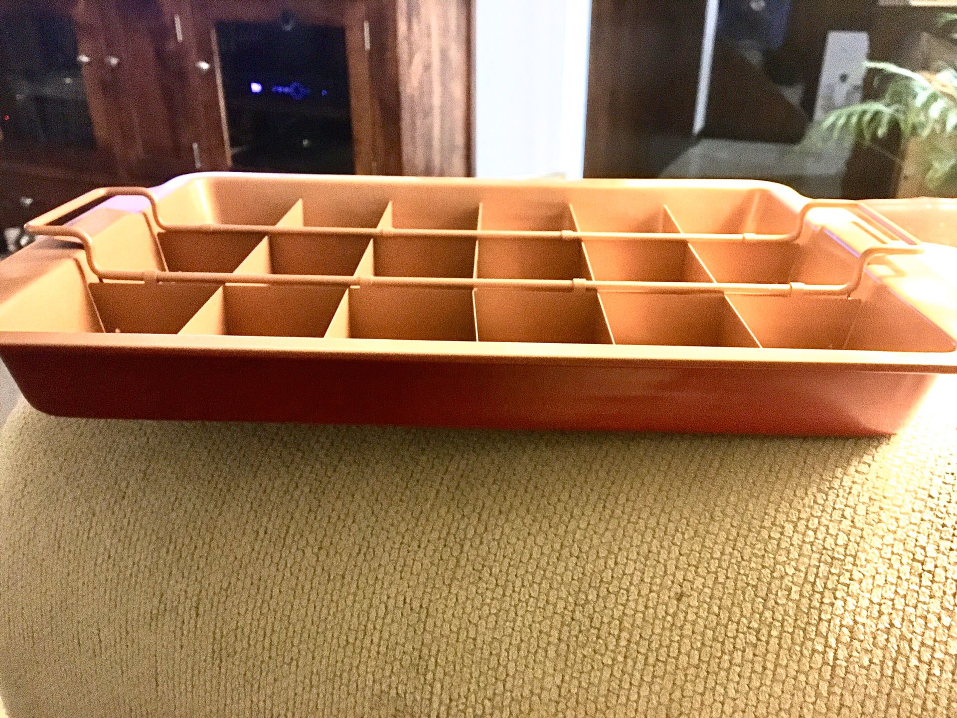 Red Copper Perfect Brownie Pan