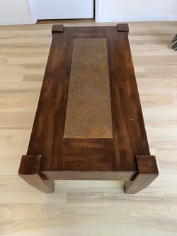 Unique Coffee Table - Copper inlay