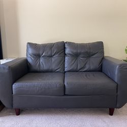 Faux Leather Gray Couch Loveseat (Located by Big Al’s)