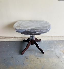 Round Drop Leaf Wood Table | Walnut Folding Table | Great Condition