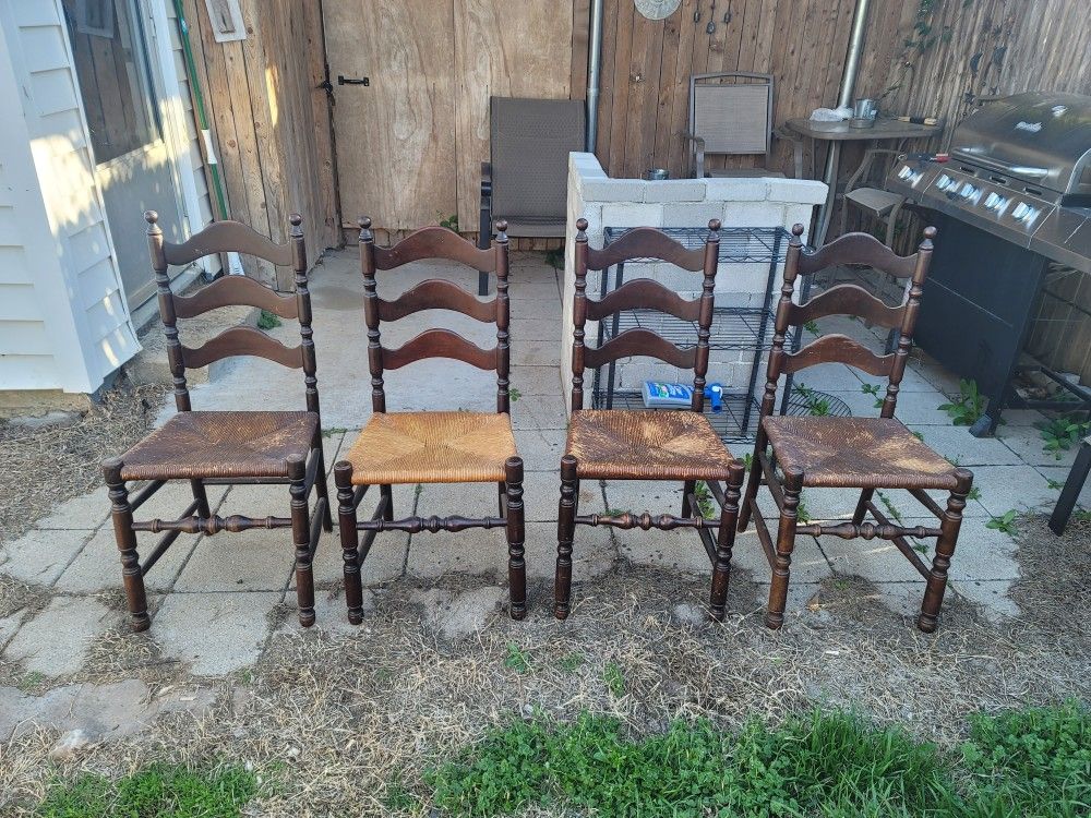 Antique Wicker Bottom Chairs 