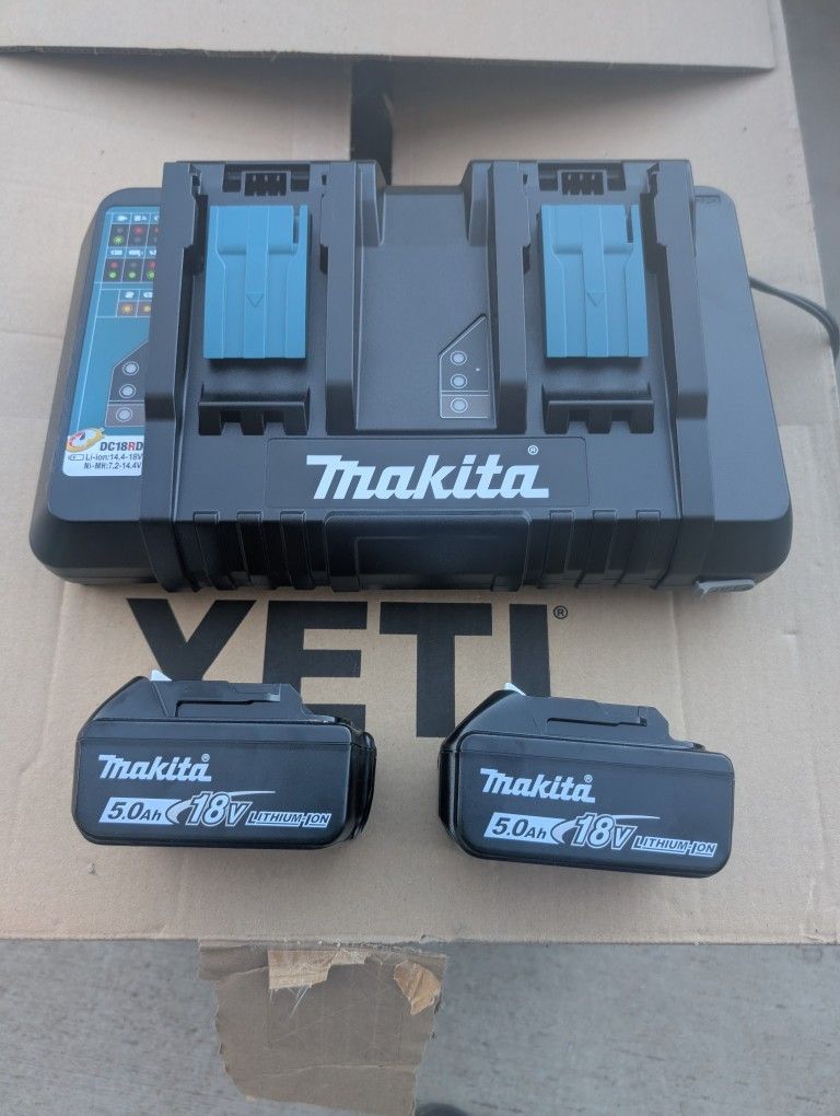 Makita Batteries And Dual Charger