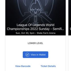 league of lengends ticket on Oct 30