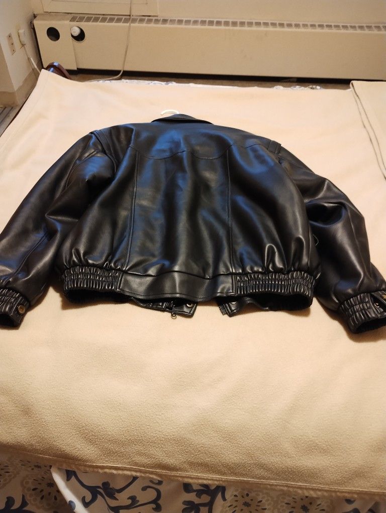Leather Mens Jacket Size M