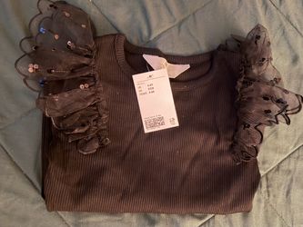 H&M TULLE-DETAIL COTTON TOP