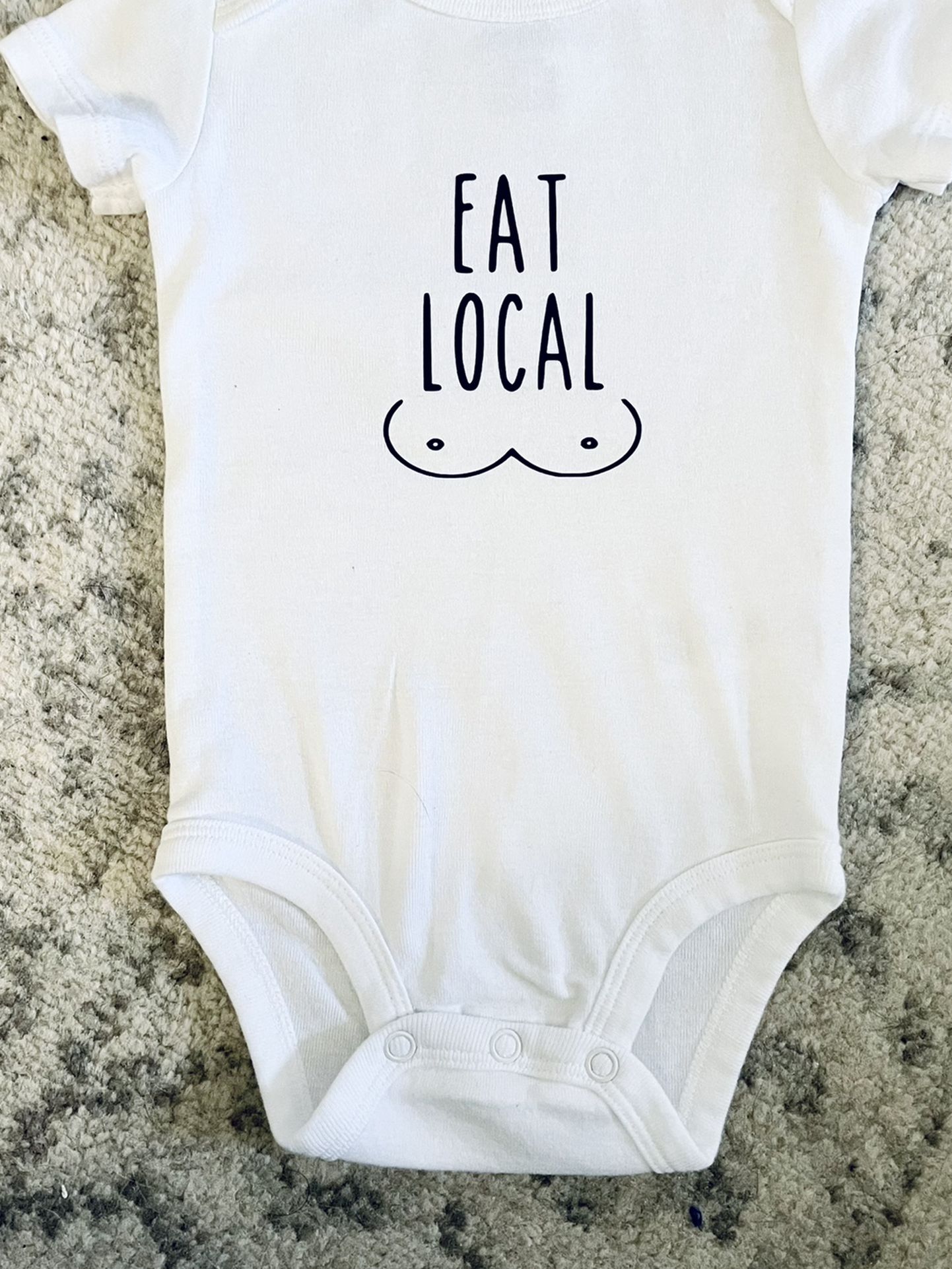 Eat local baby onesie | breastfeeding