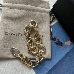 David Yurman sterling silver with 18k gold oval bracelet