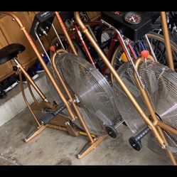 2 Like New Schwinn Air Dyne  Excerise    Commercial  Grade Gold Bikes  
