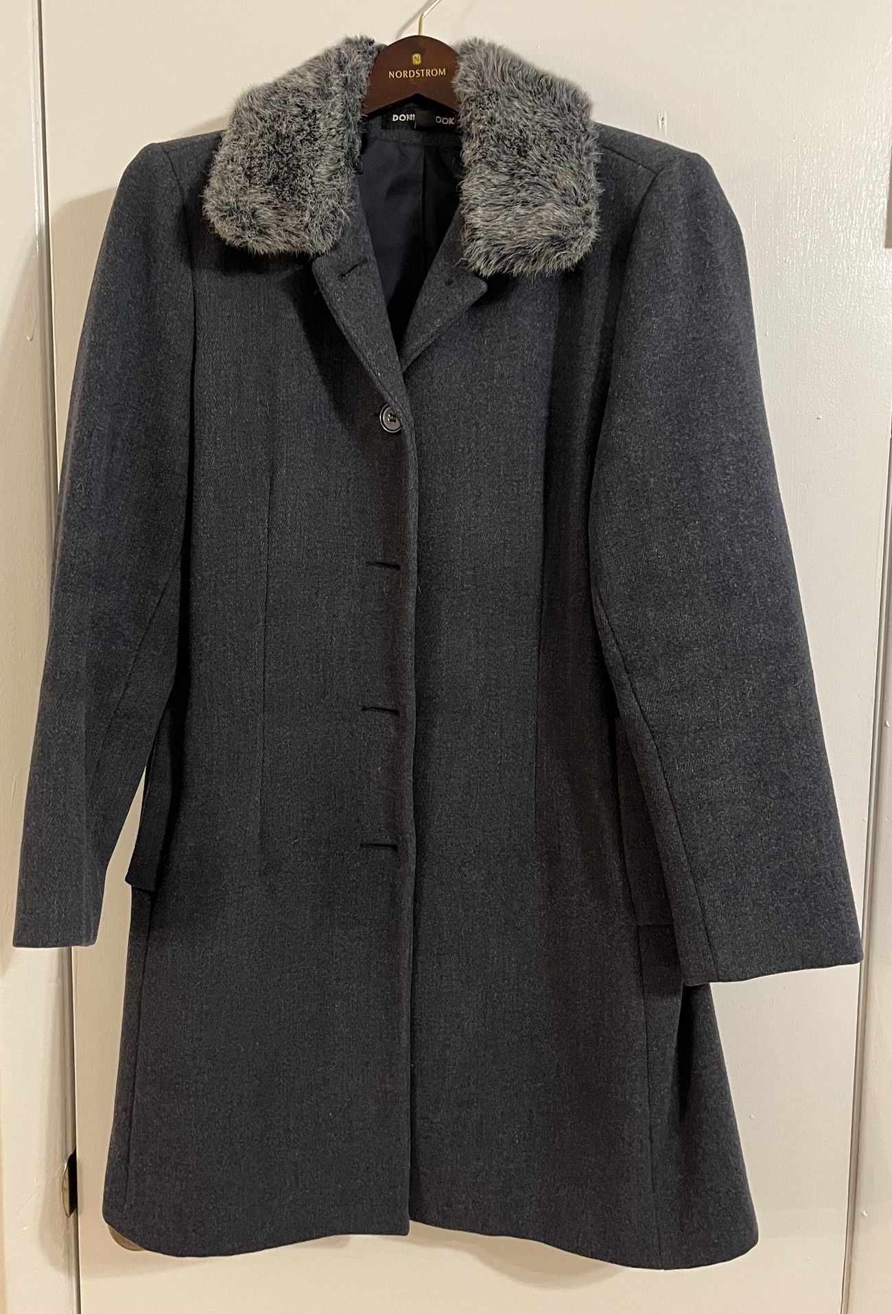 Wool Coat With Removable Collar