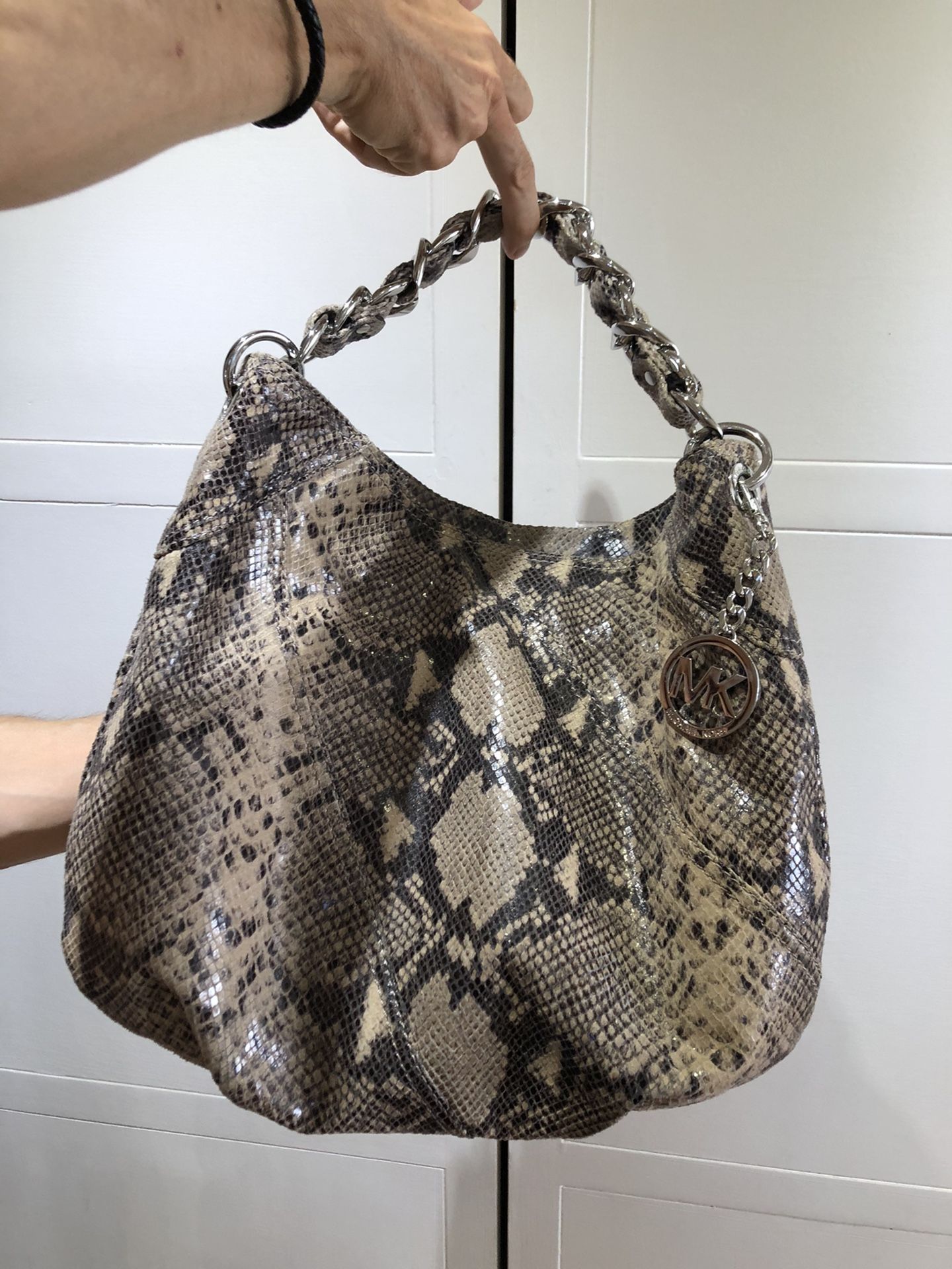 MICHAEL KORS SNAKESKIN PRINT HOBO BAG