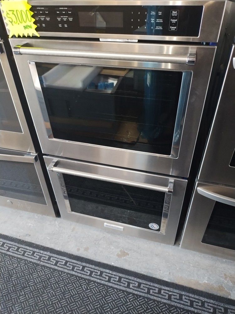 KitchenAid 30" Wide  Double Electric Convention Oven Stainless Steel 