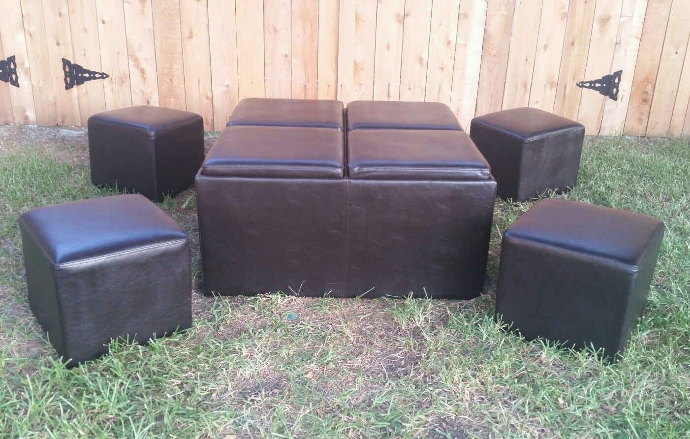 Montrose Faux Dark Brown Leather Multipurpose Storage Ottoman / Table. By INSPIRE Q Classic.