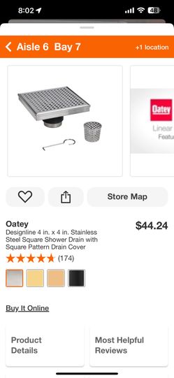 New Oatey Drain Cover 