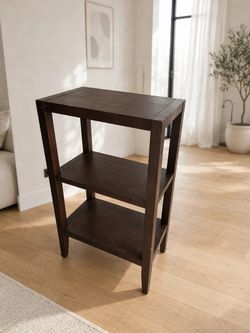Dark Wood 3-Tier Side Table