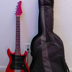Glarry GST Electric Guitar (Red/Black)