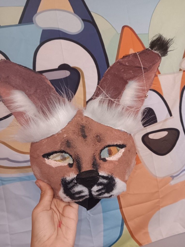 Realistic Caracal Big Cat Therian Mask High Quality